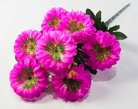Букет циний 7 цветков от магазина KALINA являющийся официальным дистрибьютором в России 