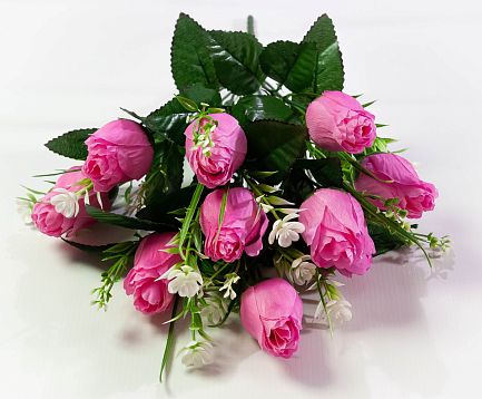 Роза «Арти» малая 10 цветков искусственная от магазина KALINA являющийся официальным дистрибьютором в России 