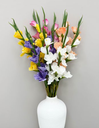 Гладиолус "Цветочный калейдоскоп" белый