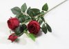 Ветка розы 3 цветка с латексным покрытием красная