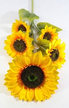 Ветка подсолнуха "Светило" 5 цветков от магазина KALINA являющийся официальным дистрибьютором в России 