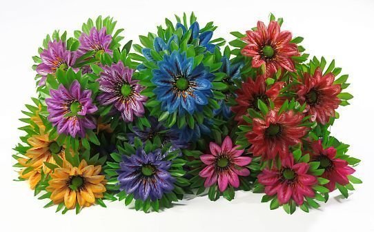 Гербера полосатая 6 цветков от магазина KALINA являющийся официальным дистрибьютором в России 