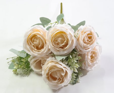 Букет роз Парадайз нежный персик 9 веток