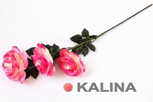 Ветка розы крупной Эльвира 3 цветка от магазина KALINA являющийся официальным дистрибьютором в России 
