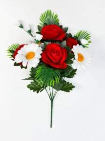 Роза с ромашкой "Баженка" 7 цветков