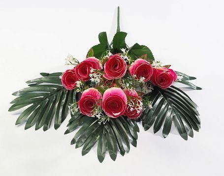 Роза с пальмой "Поэма" 9 цветков от магазина KALINA являющийся официальным дистрибьютором в России 