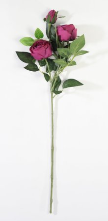 Ветка розы 3 цветка с латексным покрытием бордо