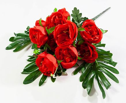 Пион "Пьер де рос" 9 цветков от магазина KALINA являющийся официальным дистрибьютором в России 
