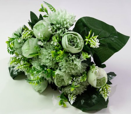 Пион+хризантема «Одоли» 18 веток 12 цветков искусственный