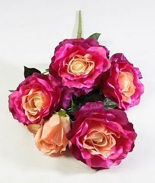 Ветка розы "Кармен" 4 цветка 1 бутон от магазина KALINA являющийся официальным дистрибьютором в России 