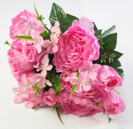 Пион с розой "Лилит"18 веток