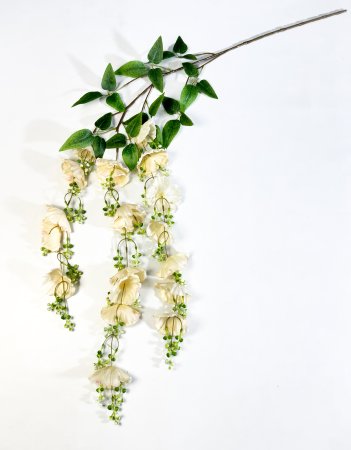 Ампельная декоративная ветка "Ожерелье" бисквит