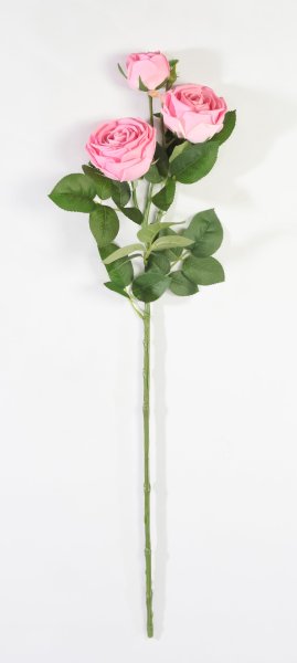 Ветка розы 3 цветка с латексным покрытием светло-розовая