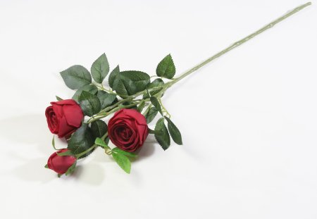 Ветка розы 3 цветка с латексным покрытием красная