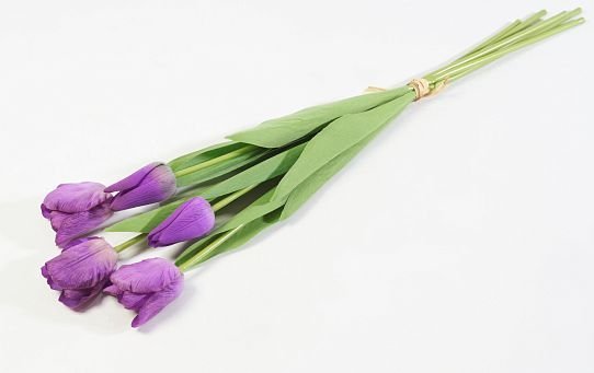 Тюльпан с латексным покрытием фиолет (12 букетов по 5 шт)  от магазина KALINA являющийся официальным дистрибьютором в России 