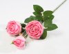 Ветка розы 3 цветка с латексным покрытием розовая
