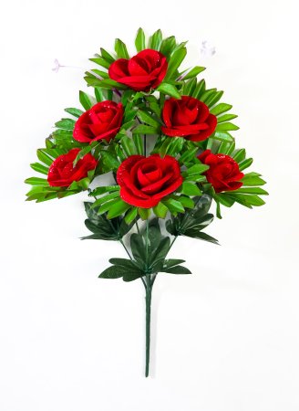 Роза с блестками 6 цветков