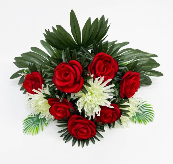 Роза с хризантемой "Ритуал" 10 цветков