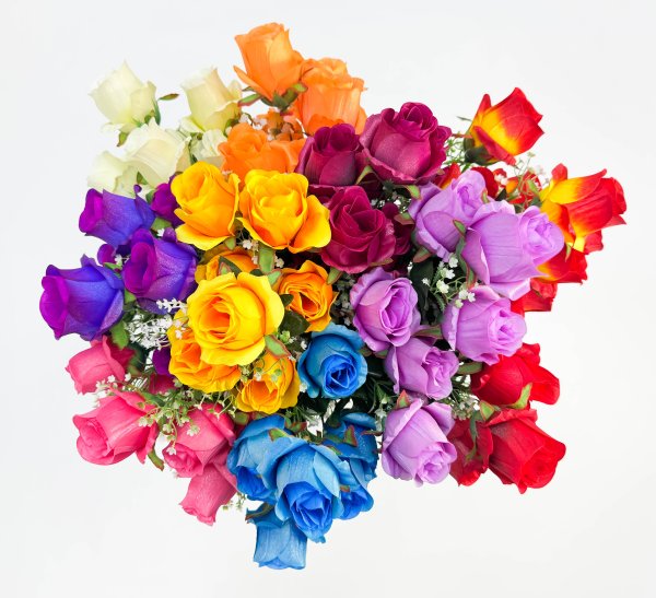 Роза "Радужный бриз" 7 цветков