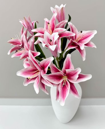 Ветка лилий "Сибирь" розовая