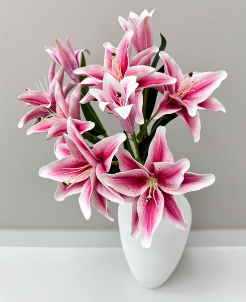 Ветка лилий "Сибирь" розовая