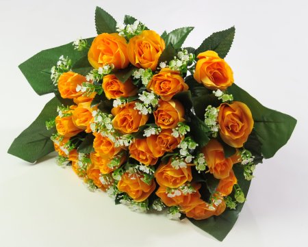 Букет роз с крупным листом 24 цветка