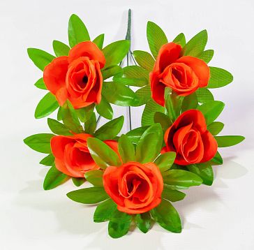 Букет розы "На листе" 5 веток 5 цветков от магазина KALINA являющийся официальным дистрибьютором в России 