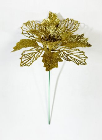 Украшение пуансеттия золото
