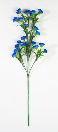 Ветка гвоздики 20 цветков синяя