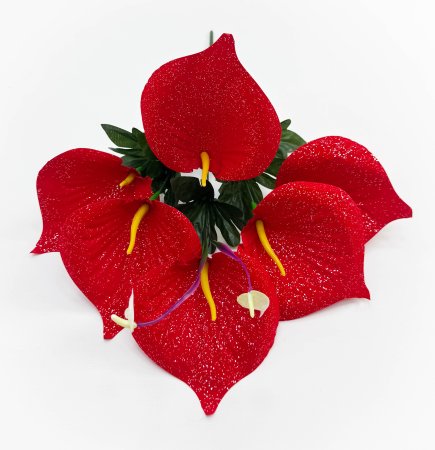 Каллы с блестками 6 цветков