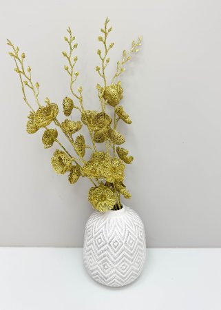 Ветка "Ажурный цветок" золото