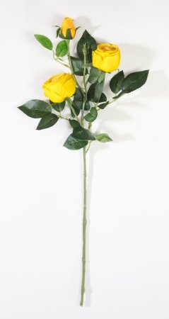 Ветка розы 3 цветка с латексным покрытием грушевая