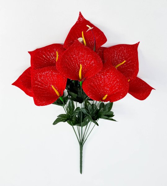 Каллы с блестками 10 цветков 