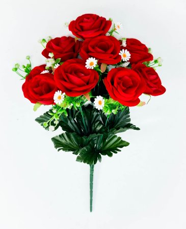 Роза с ромашкой "Мистраль" 9 цветков