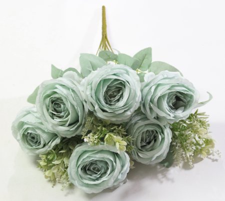 Букет роз Парадайз аквамарин 9 веток