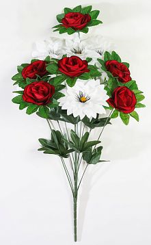 Роза с ромашкой "Комбинация" 11 цветков от магазина KALINA являющийся официальным дистрибьютором в России 