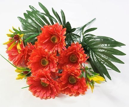 Гербера "Мозайка" 7 цветков 10 веток от магазина KALINA являющийся официальным дистрибьютором в России 