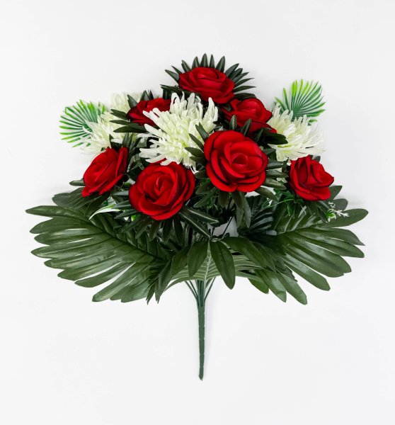 Роза с хризантемой "Ритуал" 10 цветков