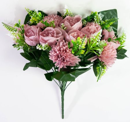Пион+хризантема «Одоли» 18 веток 12 цветков искусственный