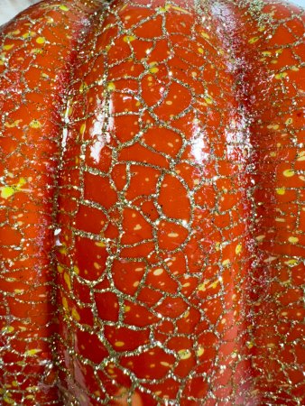 Тыква декоративная с блестками оранжевая