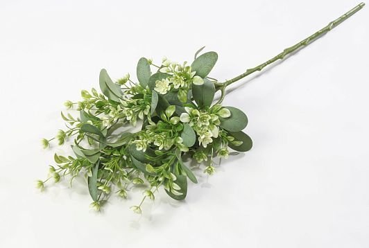 Ветка декоративная "Белые цветики" от магазина KALINA являющийся официальным дистрибьютором в России 