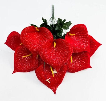 Каллы с блестками 10 цветков