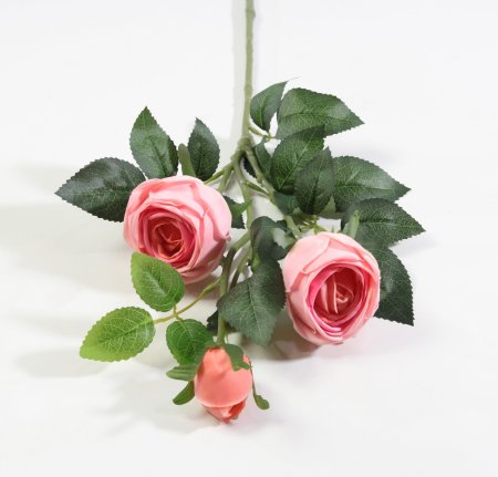 Ветка розы 3 цветка с латексным покрытием коралл