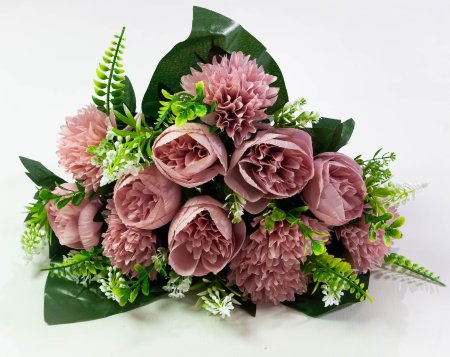Пион+хризантема «Одоли» 18 веток 12 цветков искусственный