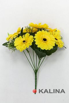 Гербера "Оникс" 7 веток 7 цветков искусственная от магазина KALINA являющийся официальным дистрибьютором в России 
