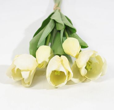 Тюльпан с латексным покрытием белый (12 букетов по 5 шт) от магазина KALINA являющийся официальным дистрибьютором в России 