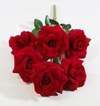 Ветка бархатной розы "Эстер" 6 цветков от магазина KALINA являющийся официальным дистрибьютором в России 