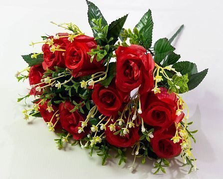 Роза "Адель" малая 10 цветков искусственная от магазина KALINA являющийся официальным дистрибьютором в России 