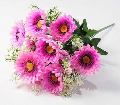 Букет ромашек "Паприка" большой 12 цветков от магазина KALINA являющийся официальным дистрибьютором в России 