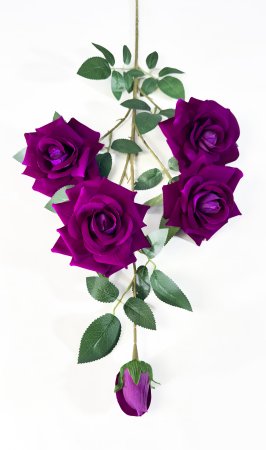 Ветка бархатных роз Феномен 4 цветка 1 бутон